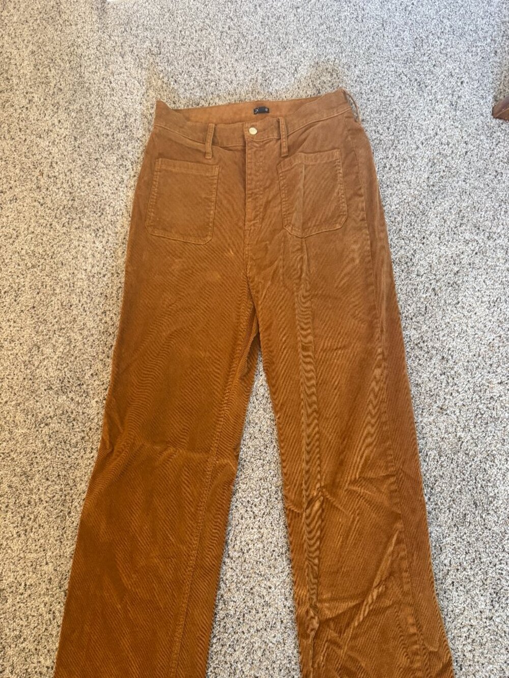 J.Crew Caramel Corduroy Wide Leg Pants 30 Tall Stretch High Rise